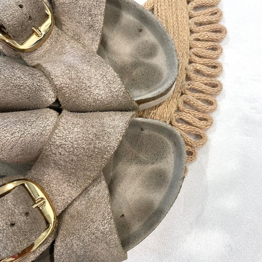 Birkenstock Metallic Rose Gold Siena Big Buckle Cross Strap Sandals EU 38 - Picture 5 of 10